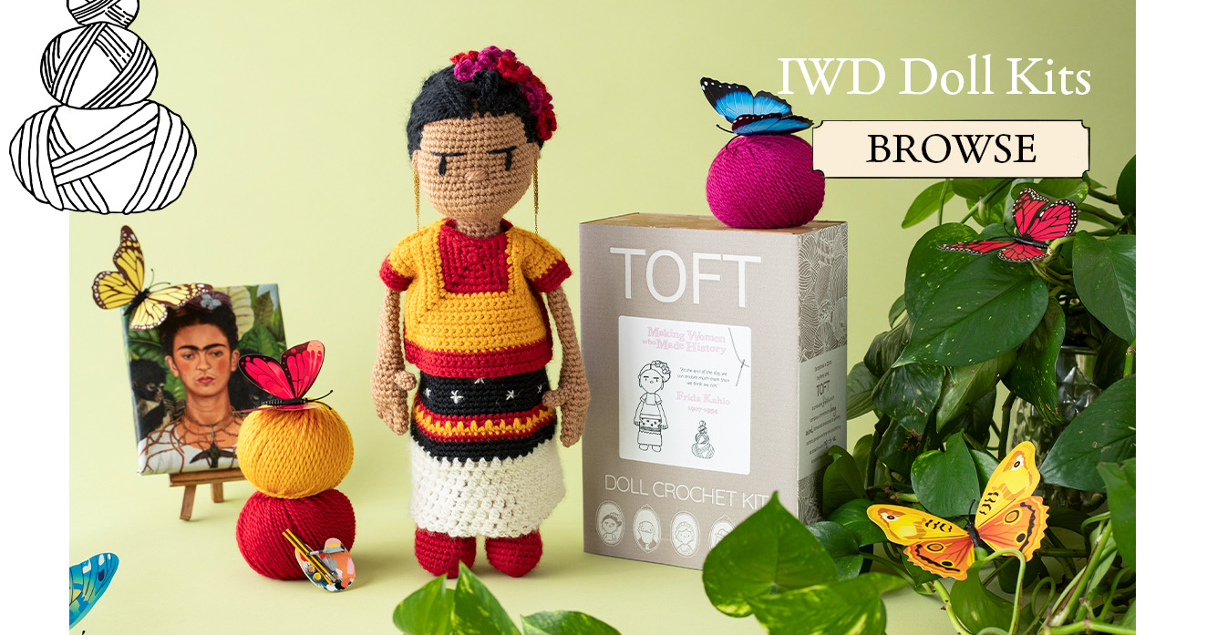 IWD doll kits new box packaging toft frida kahlo